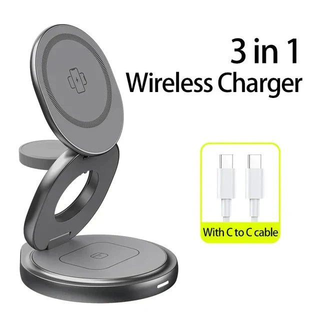 Streamline Your Charging Routine with the 3 In 1 Metal Wireless Charger @3-MMM