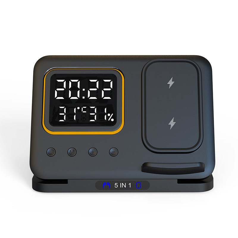 15W Wireless Chargers Stand 5 In1 LED Digital Alarm Clock Fast Charging Dock Station - @3 - MMM