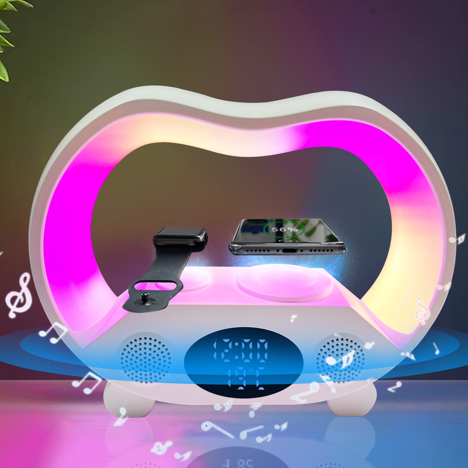 6 In 1 Smart Remote Control Wireless Charging Bluetooth Speaker @3-MMM