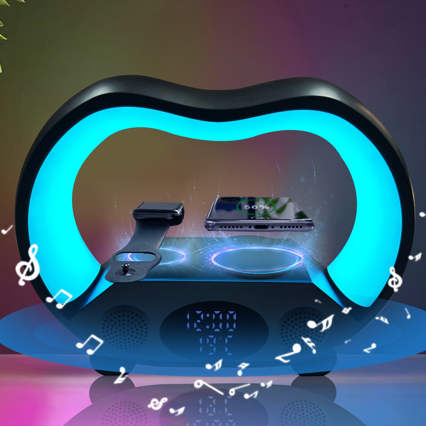 6 In 1 Smart Remote Control Wireless Charging Bluetooth Speaker @3-MMM