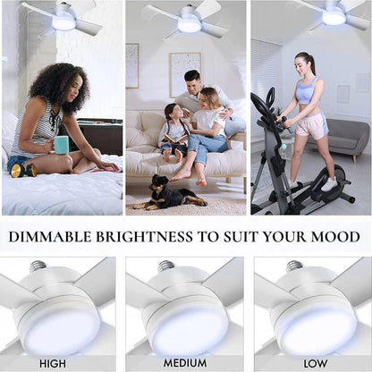 Socket Fan Light With Remote Adjustable Screw Mouth Intelligent Remote Control Integrated LED Fan Light @3-MMM