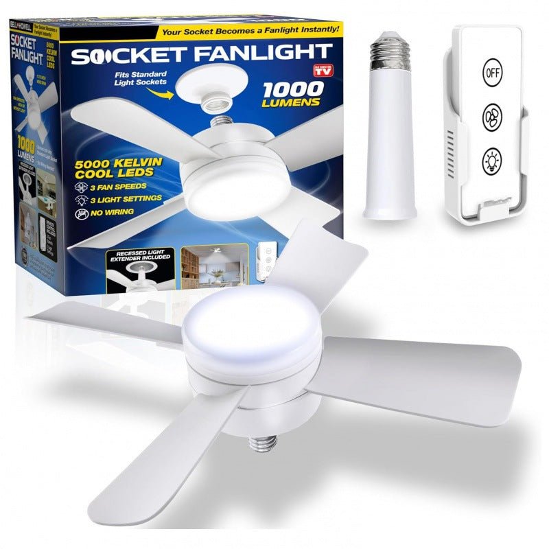 Socket Fan Light With Remote Adjustable Screw Mouth Intelligent Remote Control Integrated LED Fan Light @3-MMM