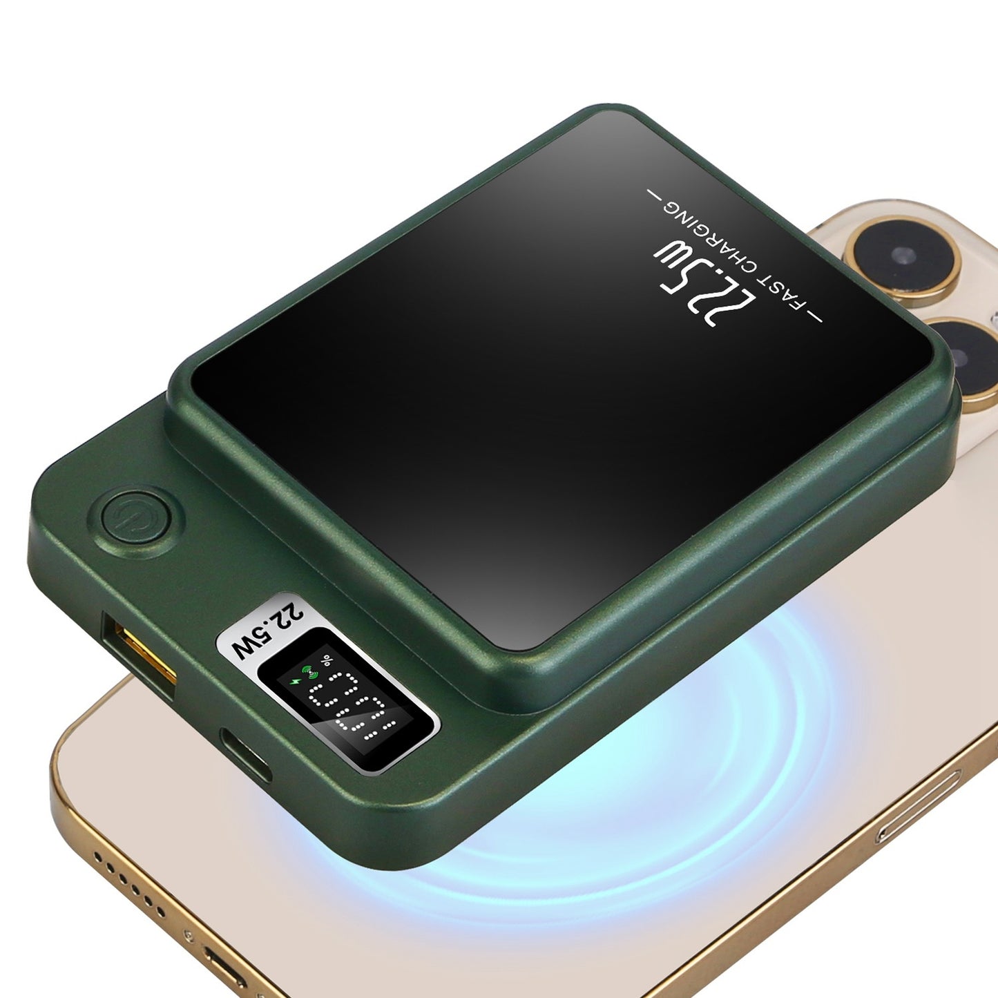 1Pc 2 In 1 Magnetic Wireless Power Bank 10000mAh PD20W Fast Charger MagSafe Wireless Power Bank Fit For IOS Phones IOS Phone 17 Series And More - @3 - MMM