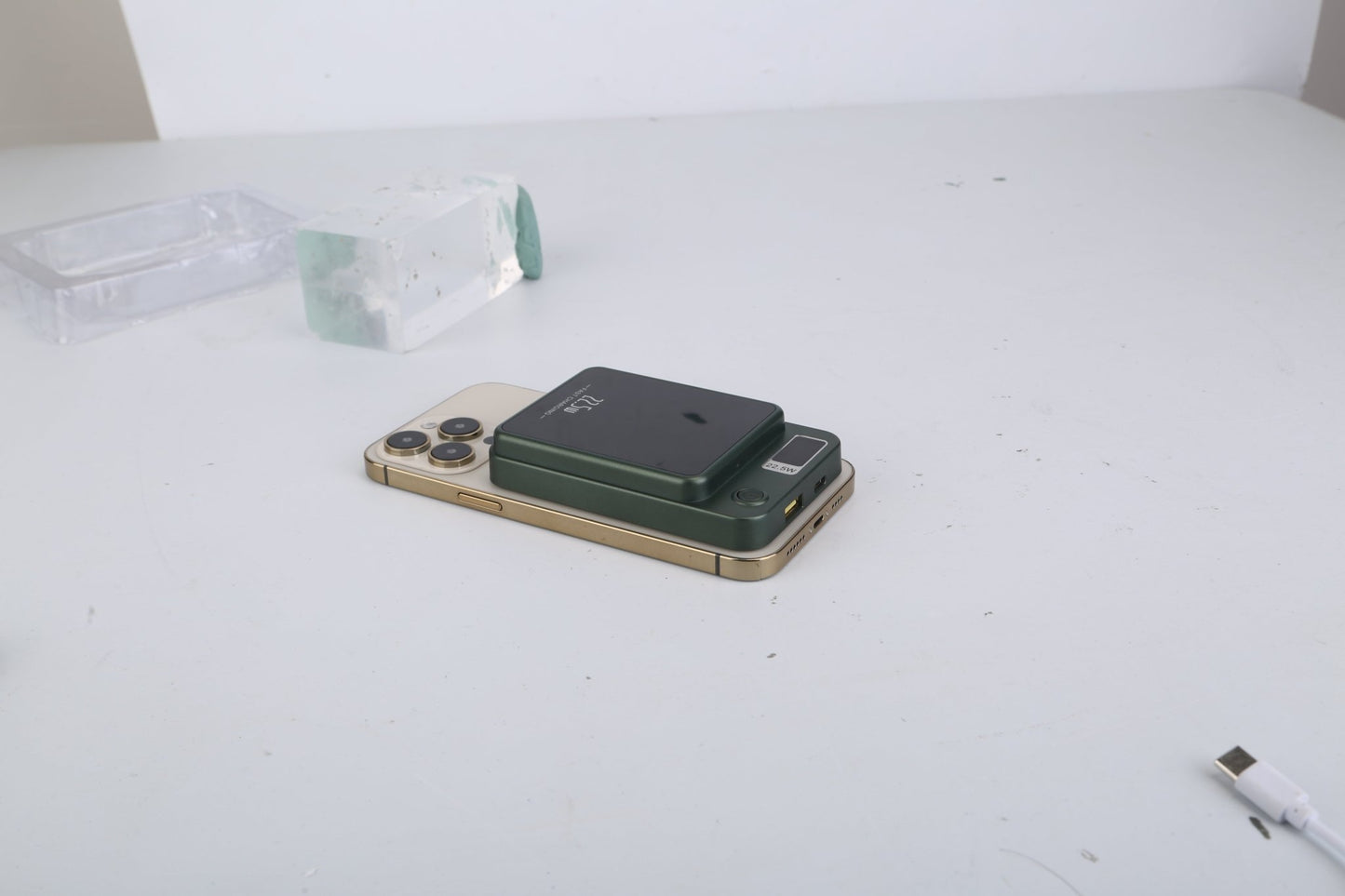 1Pc 2 In 1 Magnetic Wireless Power Bank 10000mAh PD20W Fast Charger MagSafe Wireless Power Bank Fit For IOS Phones IOS Phone 17 Series And More - @3 - MMM